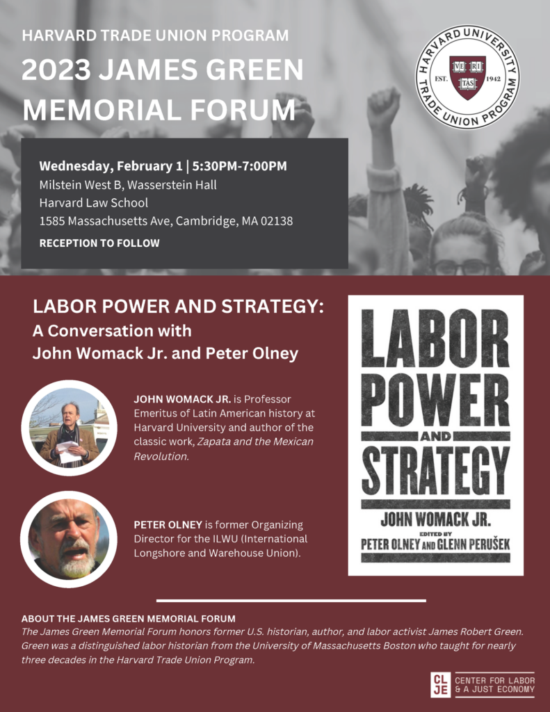 Poster for an event called Labor Power and Strategy