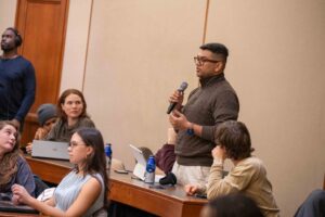 Person asking question