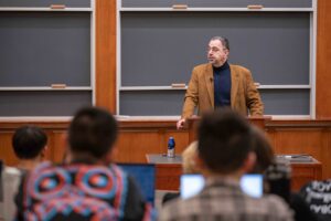 Daron Acemoglu lecturing