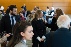 group of people talking