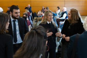 group of people talking