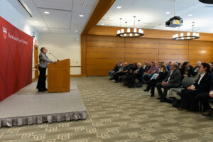 Sharon Block addressing audience