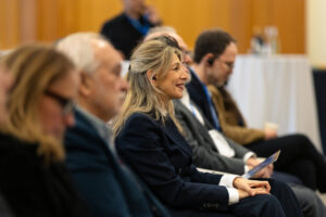 Minister Diaz Perez sitting in audience