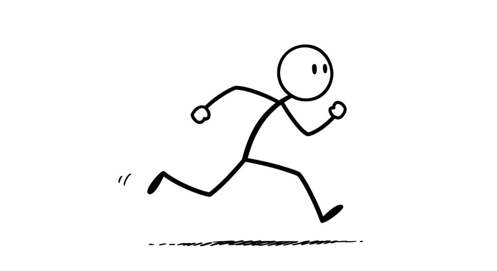 running stick figure